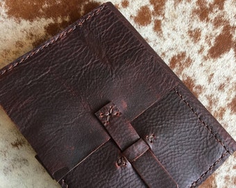 Bordeaux Folio / Refillable Journal / Leather Notebook Organizer Pockets / Handmade Leather Pocket Notebook / Made by Hand