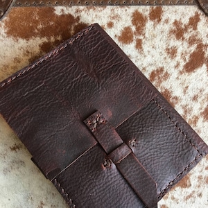 Bordeaux Folio / Refillable Journal / Leather Notebook Organizer Pockets / Handmade Leather Pocket Notebook / Made by Hand