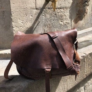 Leather crossbody bag, Brown leather hobo bag, Soft leather slouchy satchel, Crossbody handbag, Made in NY city image 2