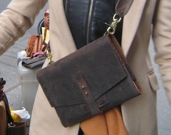 Leather Crossbody Journal Bag, Refillable Travel Notebook
