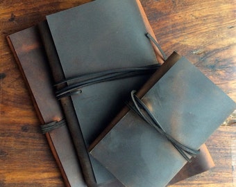 Personalized Leather Moleskine Cover, Refillable Journal
