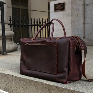 Duffle bag / Brown leather duffle / Leather duffle made in the USA
