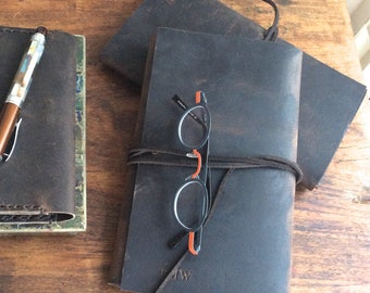 Handmade Leather Moleskine Journal Cover, Refillable Notebook, NY Made