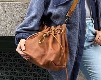 Black mini bag / Small crossbody bag / Soft leather purse / Soft black leather bag