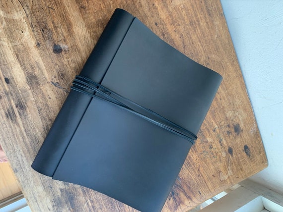 Screw Post Portfolio / Leather screw post binder / Handmade leather post binder / Soft black 3 post notebook
