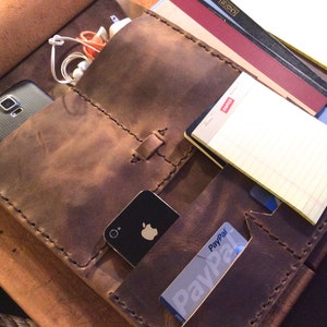 Multi Pocket Folder / Leather Notepad Holder / Leather Padfolio for iPad / Handmade Leather Pad folio Folder