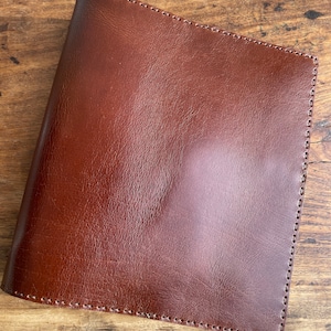 Brown notebook binder / simple leather binder / 3 ring notebook binder