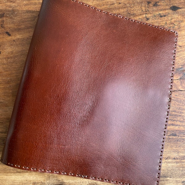 Brown notebook binder / simple leather binder / 3 ring notebook binder