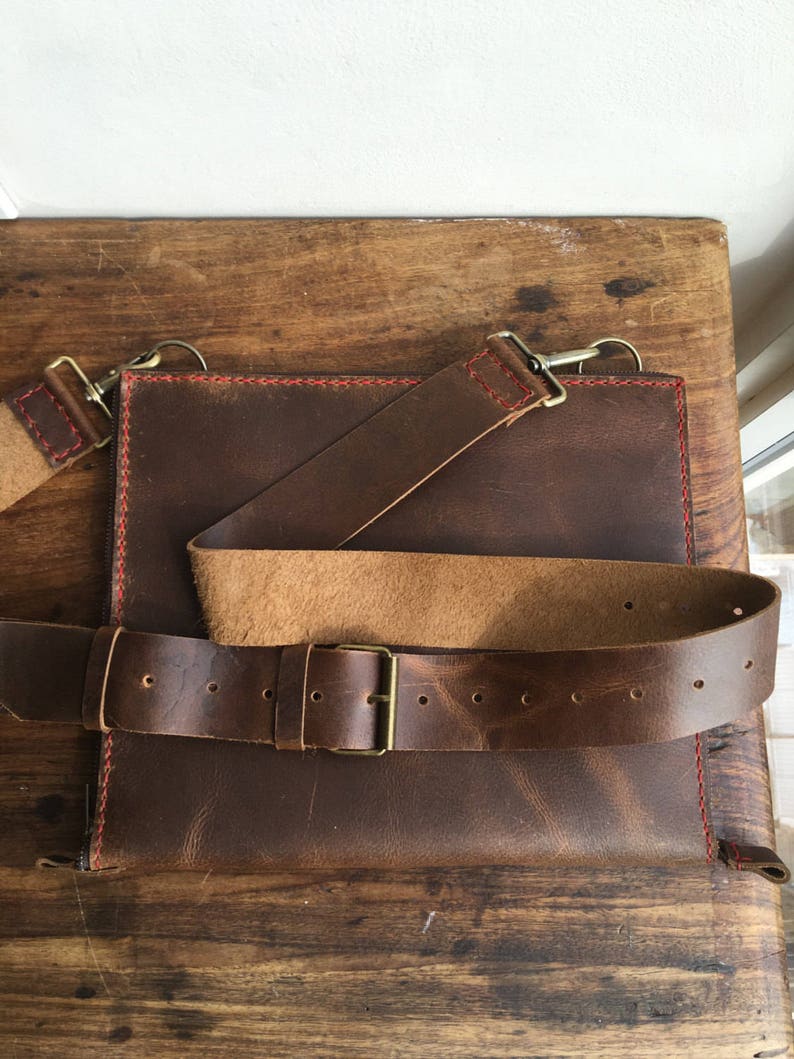 Zipper Portfolio Leather / Handmade Leather Padfolio / Zipper Etsy