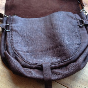 Leather crossbody bag, Brown leather hobo bag, Soft leather slouchy satchel, Crossbody handbag, Made in NY city image 6