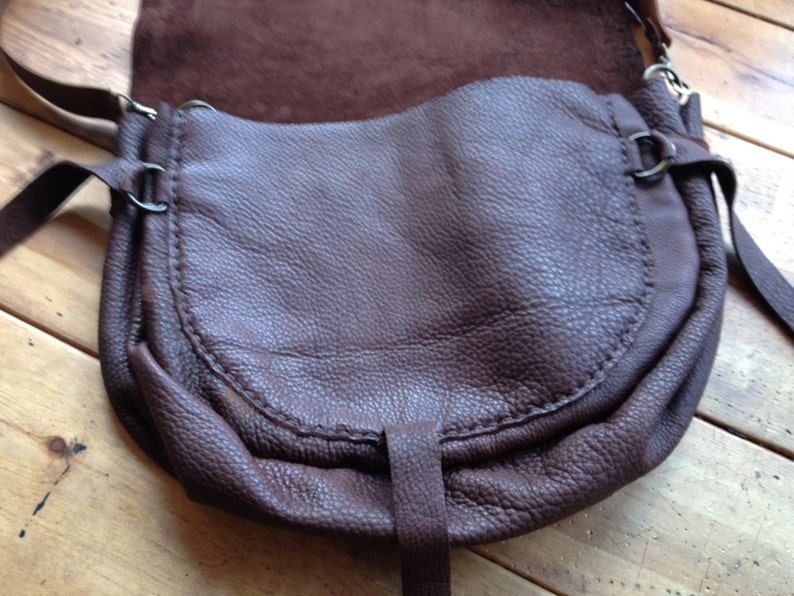 Leather crossbody bag, Brown leather hobo bag, Soft leather slouchy satchel, Crossbody handbag, Made in NY city image 6