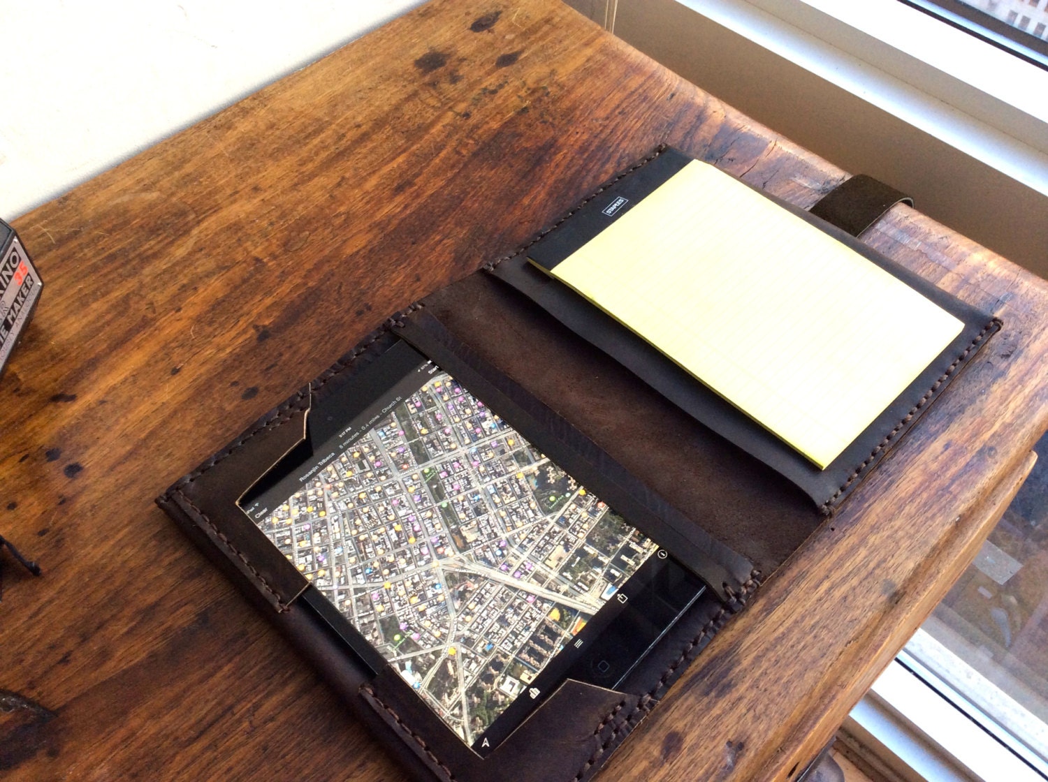 Mini padfolio A5 notepad folio Small notepad holder Leather Etsy