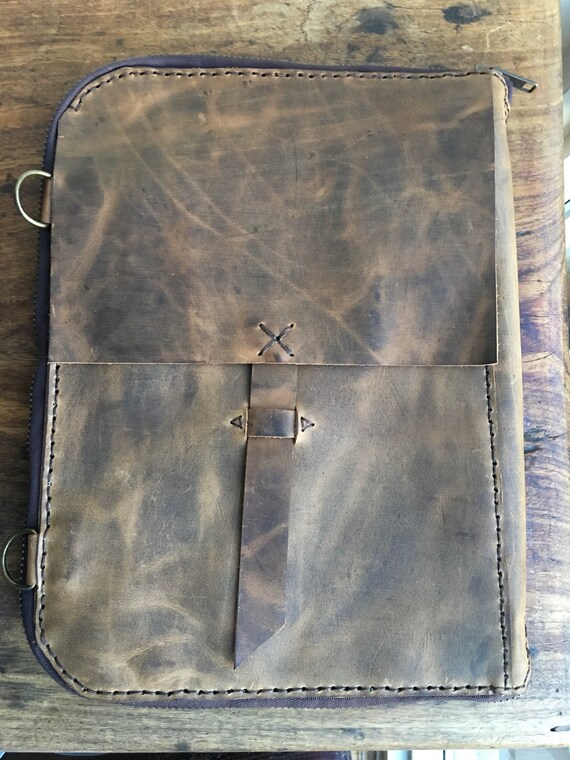 Zippered leather portfolio Leather document carrier Leather portfolio folder Business organizer Legal notepad holder Notebook folder Etsy