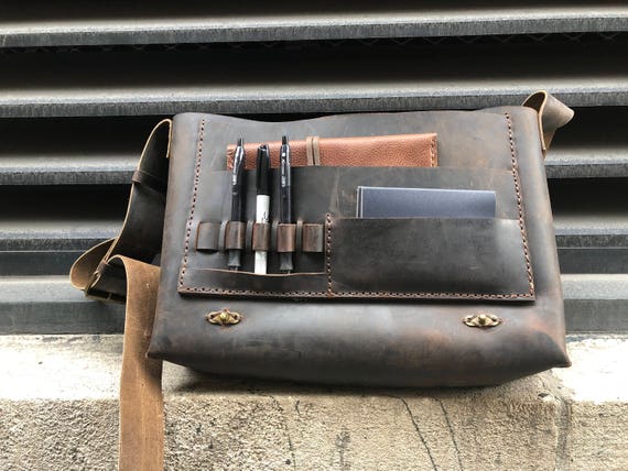 Expresso Bag / Handmade Leather Messenger / Crossbody Leather Bag / Mens Leather Messenger Bag / Made by Hand