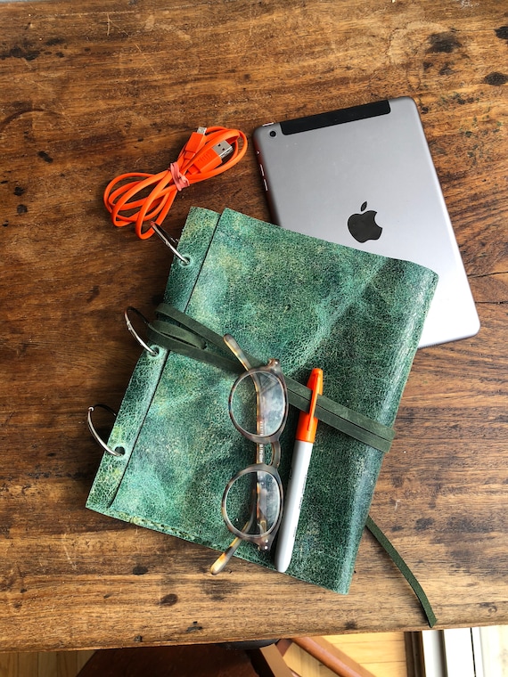 O Ring Notebook / A5 Pocket O Ring Diary / Loose Leaf Leather Binder / A5 Hinged Snap Notebook / Custom Binder