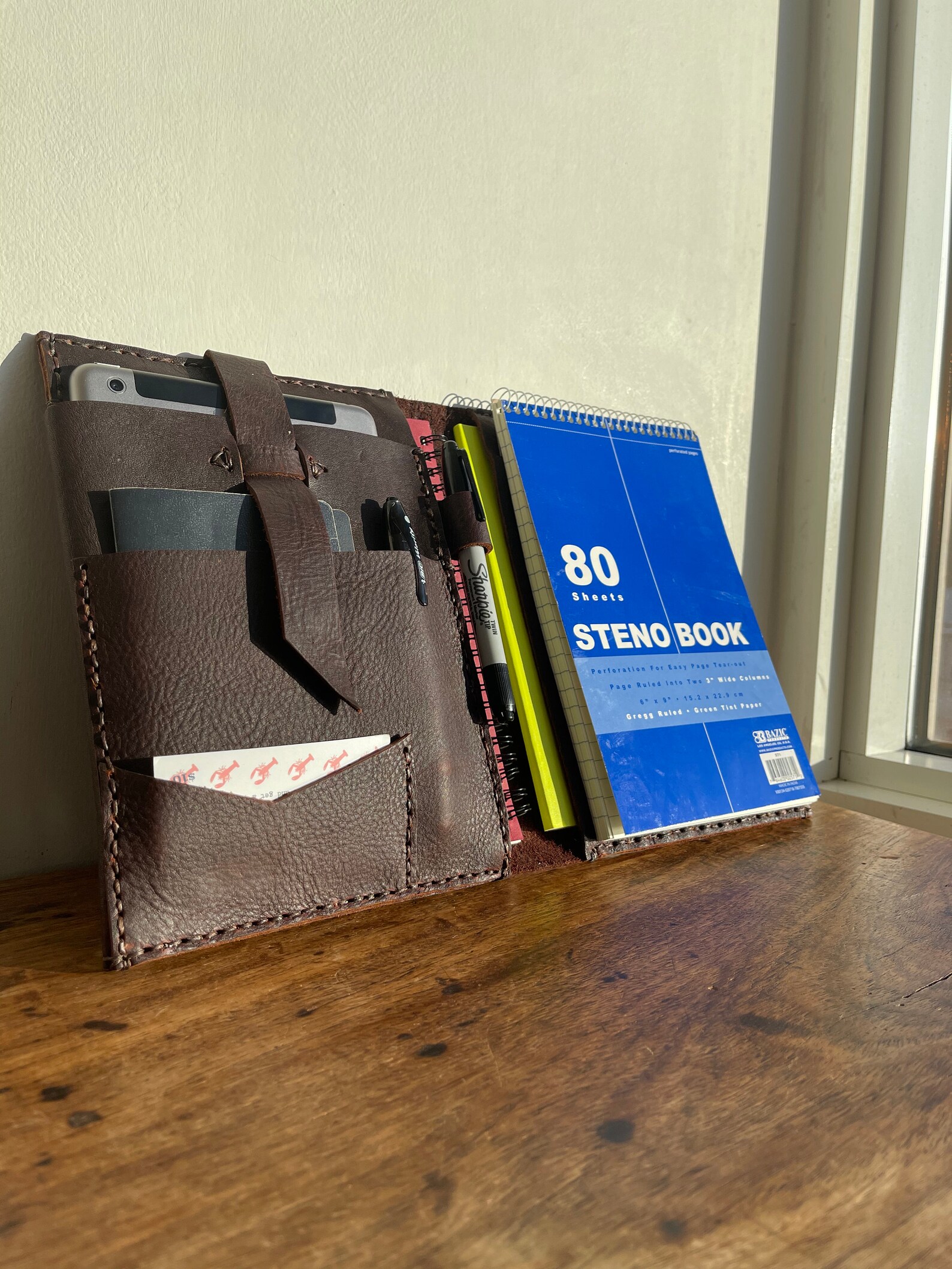 Steno pad holder iPad mini folio 6 x 9 notebook Steno pad Etsy