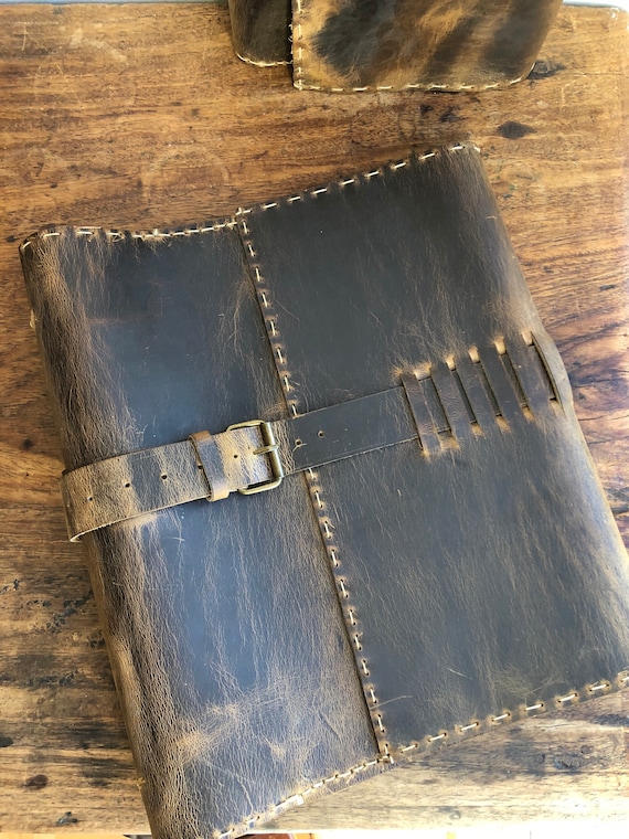 Trifold Binder / Leather Binder 3 Ring / 3 Ring Leather Portfolio / Hand stitched Leather Binder / Made in NY
