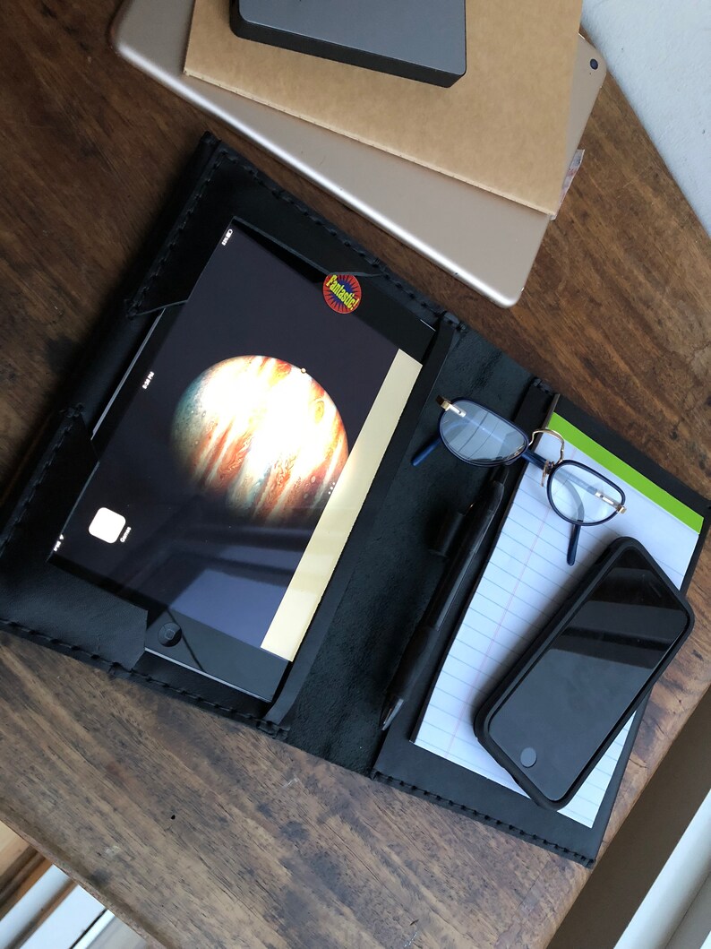 Mini padfolio A5 notepad folio Small notepad holder Leather Etsy