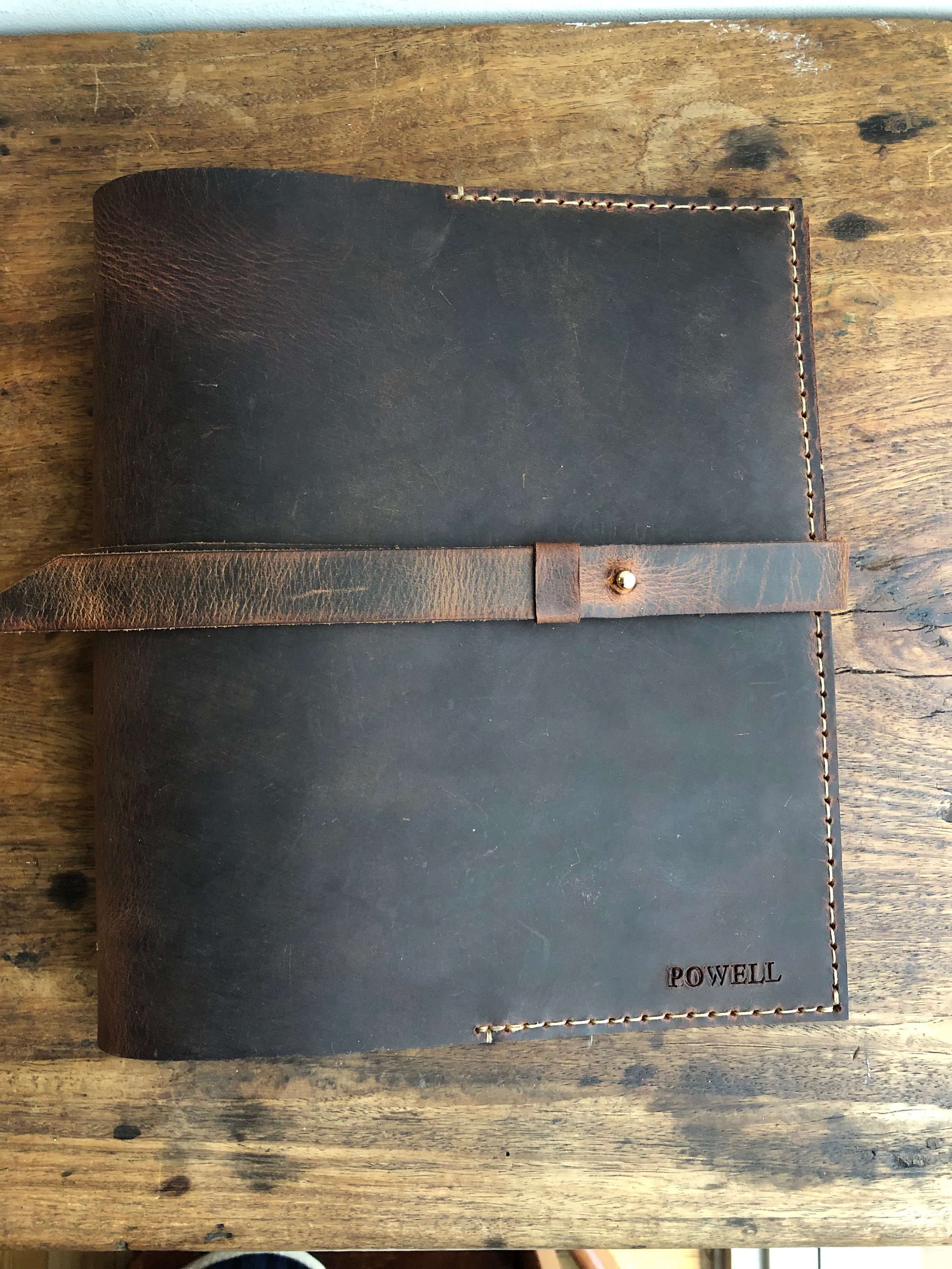 Mini ring binder, Small 3 ring notebook, 3 pocket leather binder, Cust –  Luscious Leather NYC