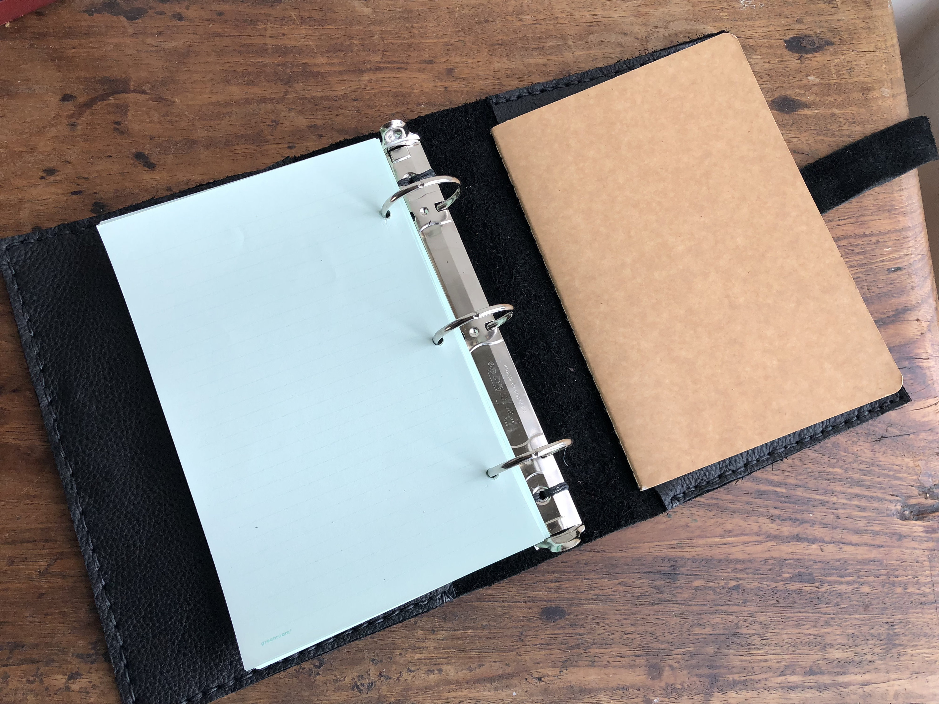A5 binder planner black leather binder leather 3 ring etsy