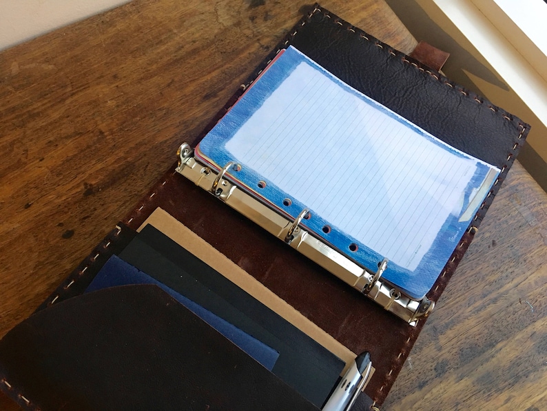 5.5 x 8.5 binder Leather 3 ring binders Small a5 planners Etsy