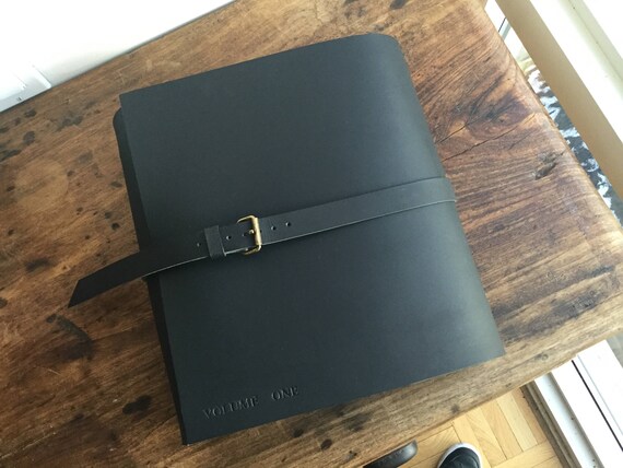 Leather Binder 3 Ring / Black Leather Notebook Binder / Black Bridle Heavy Duty Leather Binder / 3 Ring Pocket Notebook
