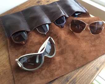 Handmade Leather Eyeglass Case, Soft Sunglasses Pouch, Personalized