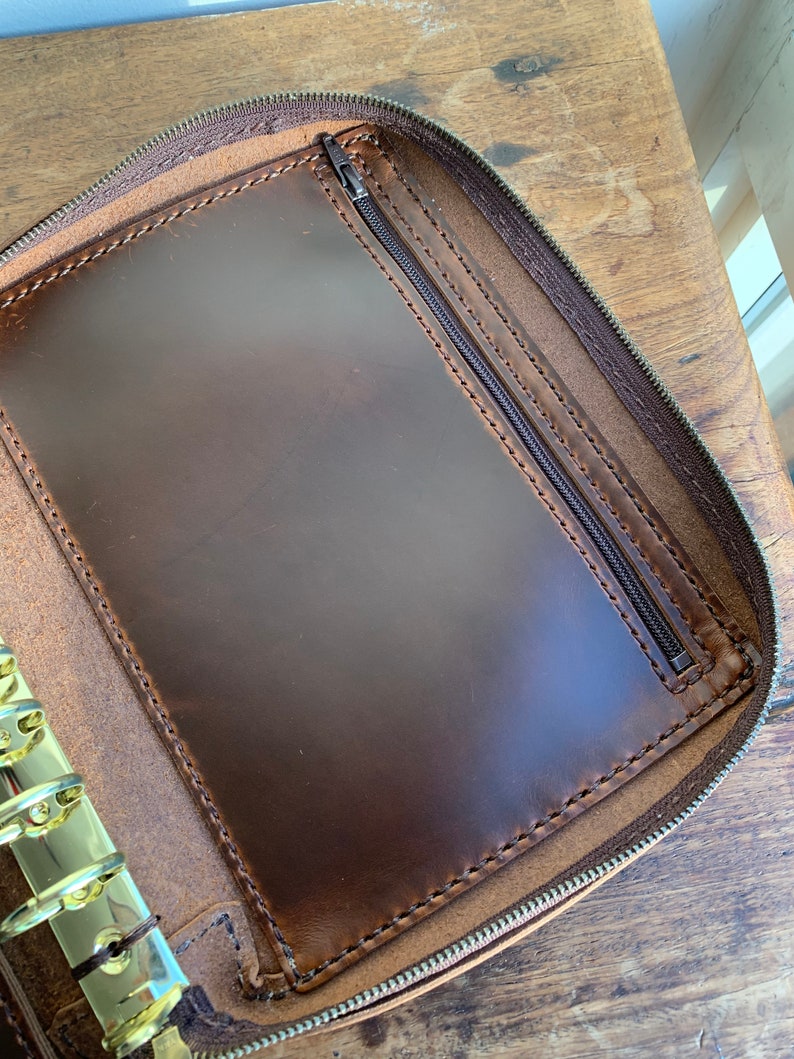 A5 Zipper Planner Mini Binder Notebook Leather Binder A5 Etsy