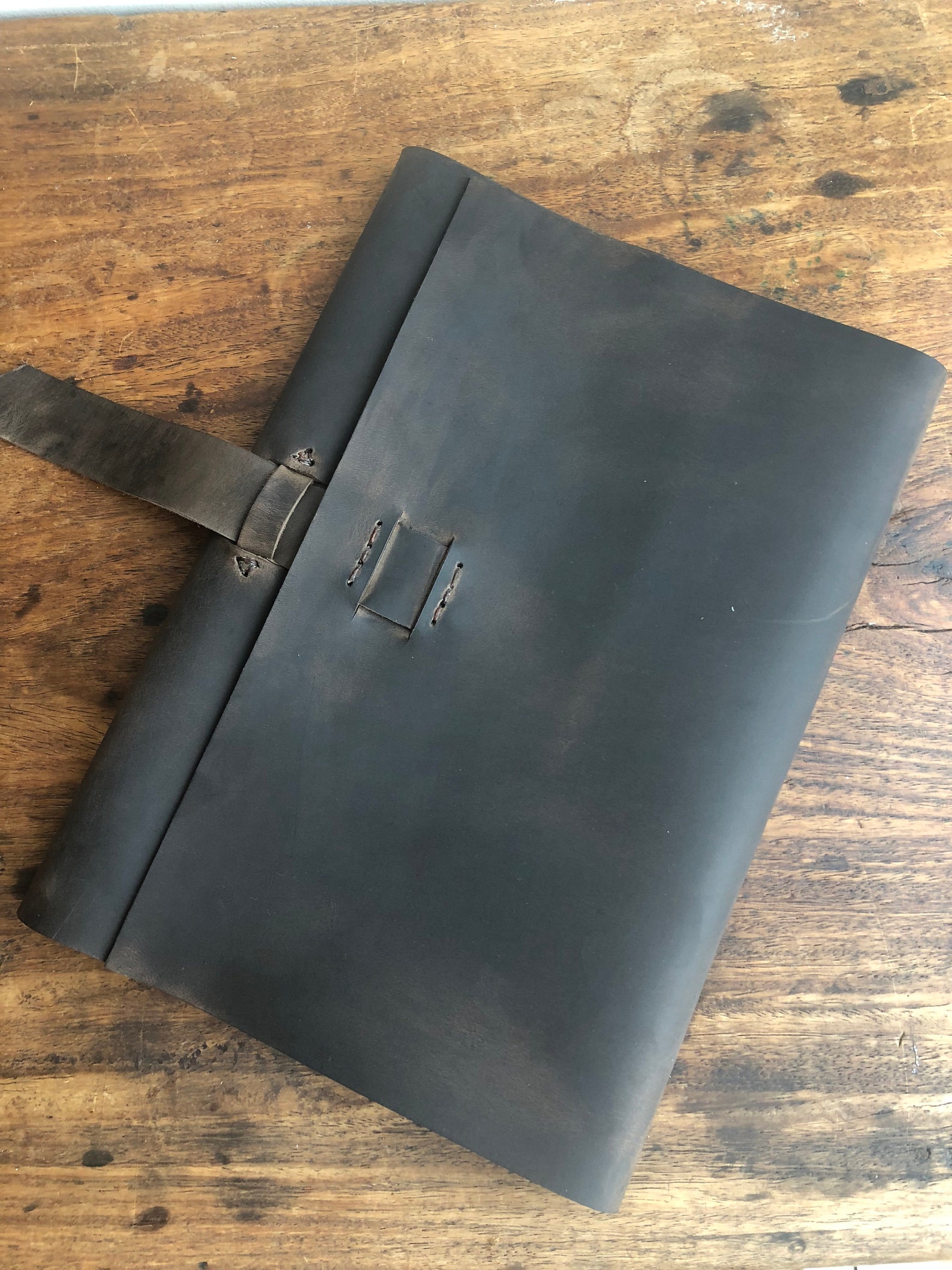 Big leather journal cover Large brown refillable masculine Etsy