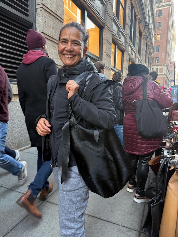 Black tote, Pony hair bag, Large black tote bag, Black pony hair tote bag, Custom bag made in NYC by hand