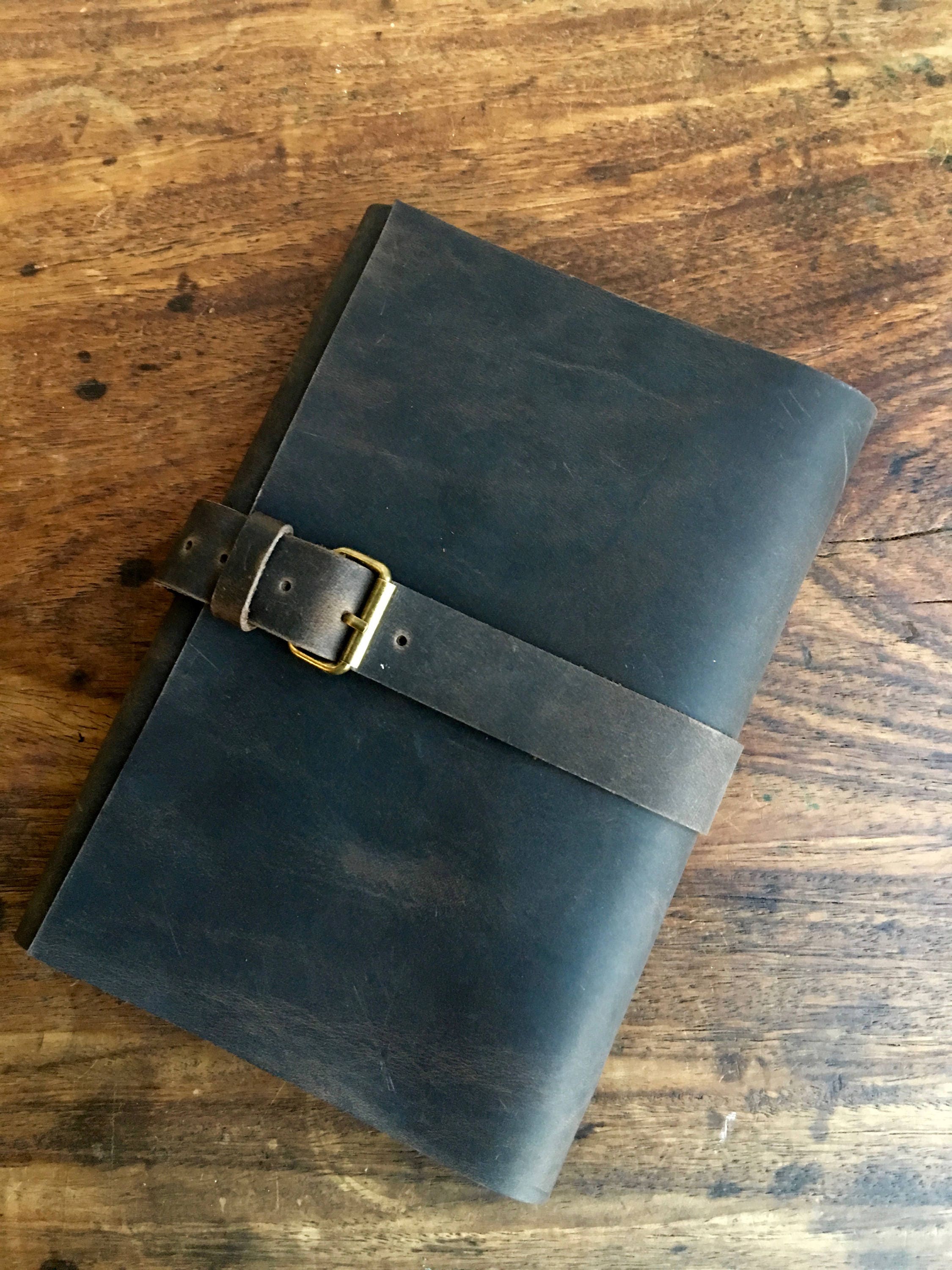 5 x 7 Leather bound journal, Medium brown leather bound notebook