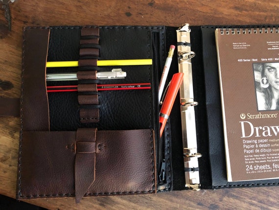 A5 planner binder leather, 3 ring personal organizer, Small binder - half size, 3 ring planner, Mini pocket organizer, Custom made