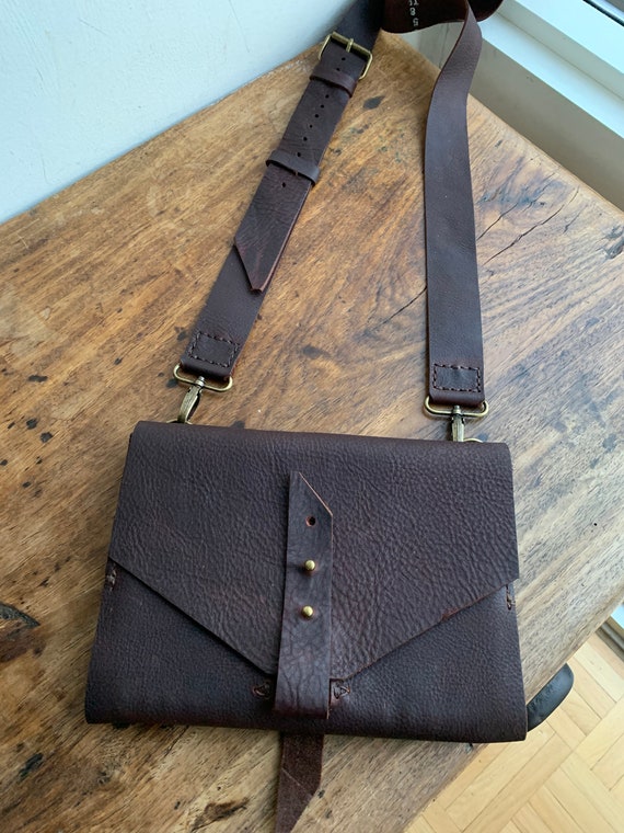 Leather Journal with Shoulder Strap / Best Journal for travel / Refillable Leather Notebook / Personalized