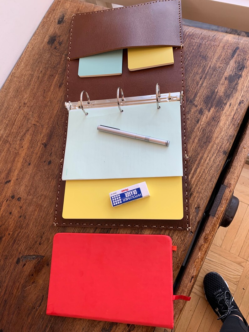 A5 Planner Binder / Leather A5 binder pockets / Minimalist Etsy