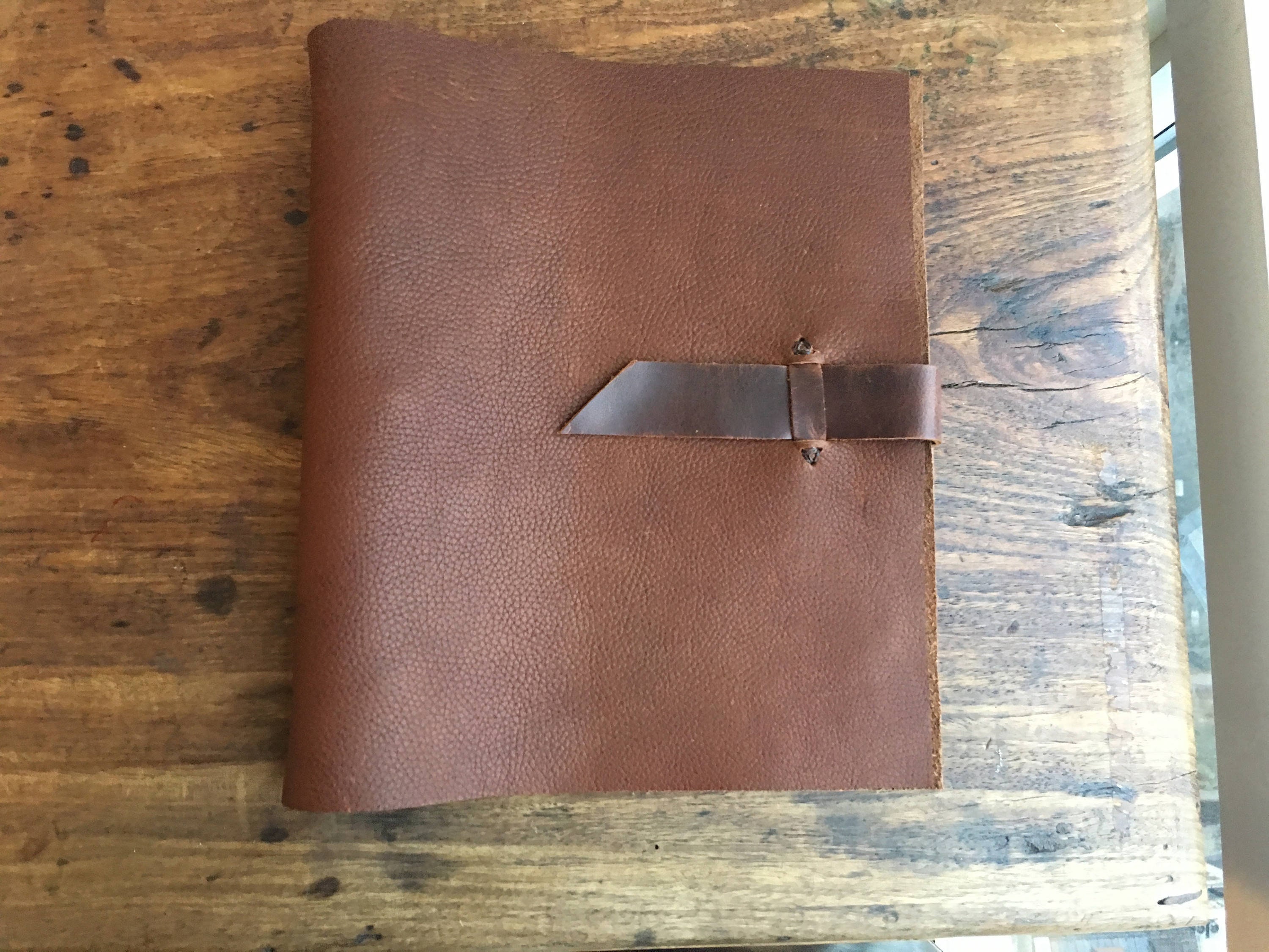Leather refillable sketchbook, Large brown leather 8.5 x 11 custom notebook  cover, Creative sketchbook ideas handmade leather sketch journal