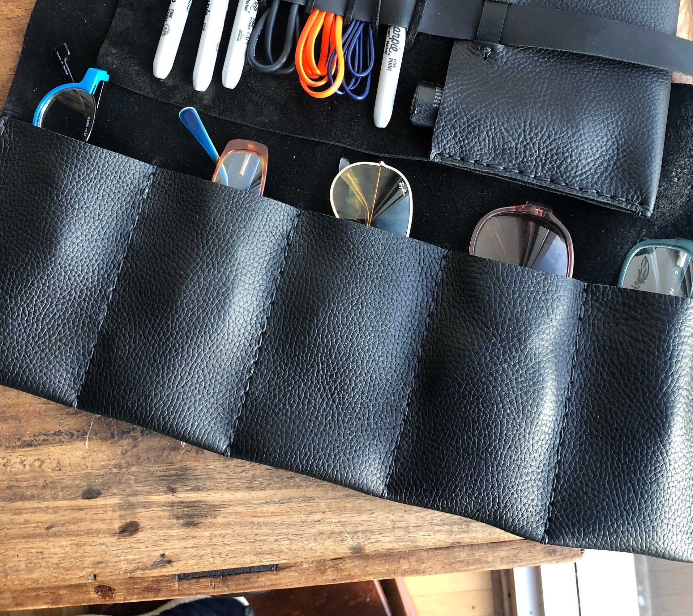 6X Leather Eyeglass Sunglasses Reading Glasses Case Soft Pouch Bag Pocket Pocket