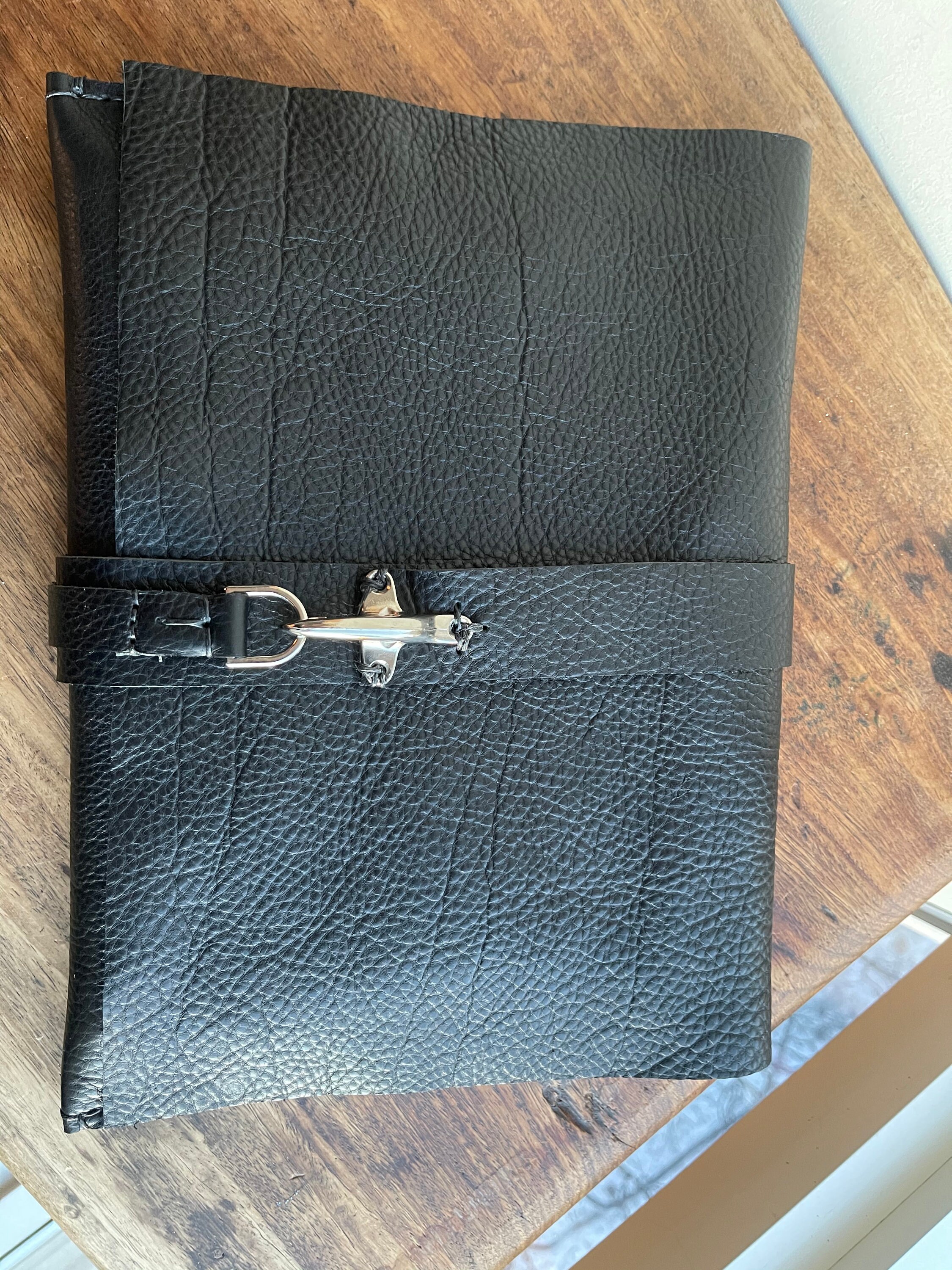 Document case / Leather laptop Sleeve/ Document holder in black leather ...