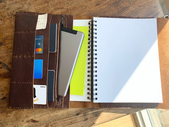 Notebook With Shoulder Strap, Travel Notebook Organizer, Crossbody