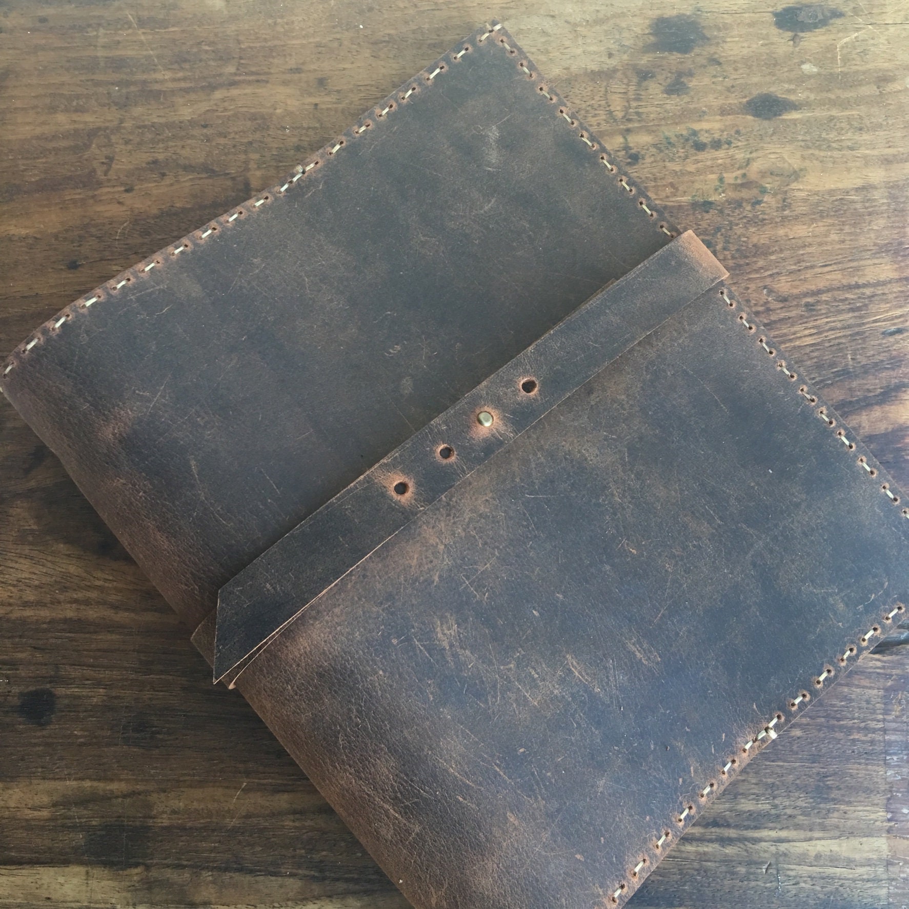 Leather Binders / Brown Leather Binder / Three Ring Notebook