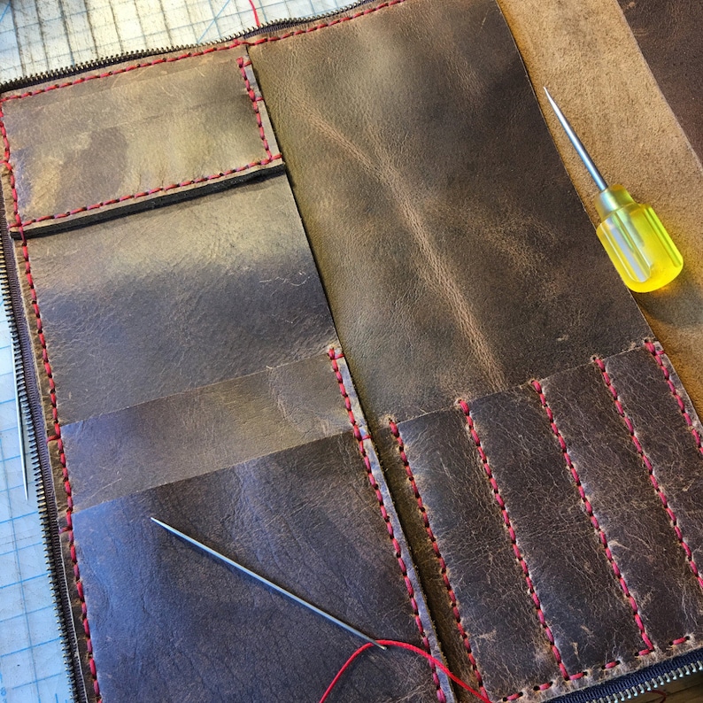 Zipper Portfolio Leather / Handmade Leather Padfolio / Zipper Etsy