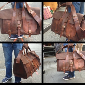 Travel Duffle Bag / Large Leather Weekender / Handmade Leather Travel Bag / Custom Leather Luggage / Large Holdall
