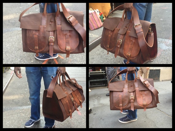 Travel Duffle Bag / Large Leather Weekender / Handmade Leather Travel Bag / Custom Leather Luggage / Large Holdall