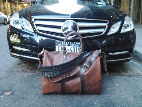 Leather Duffle / Large Brown Leather Duffle /  Weekender Bag / Large Travel Duffle / Extra Strong Leather Travel Bag