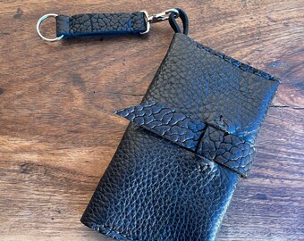 Phone Clutch/ Dual IPhone case / Leather iPhone Case/ Double iPhone Wallet / Shrunken Bison