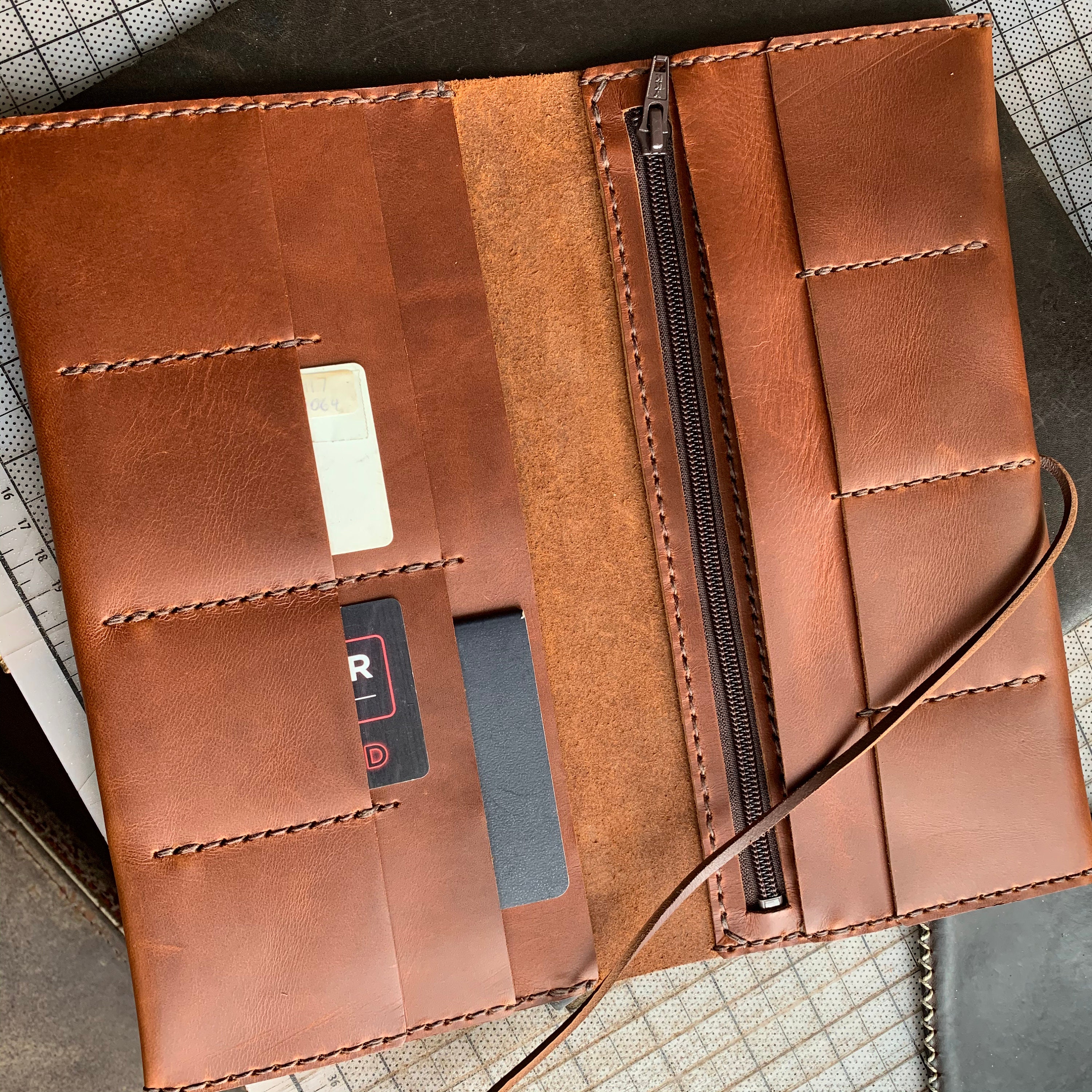 large leather travel wallet