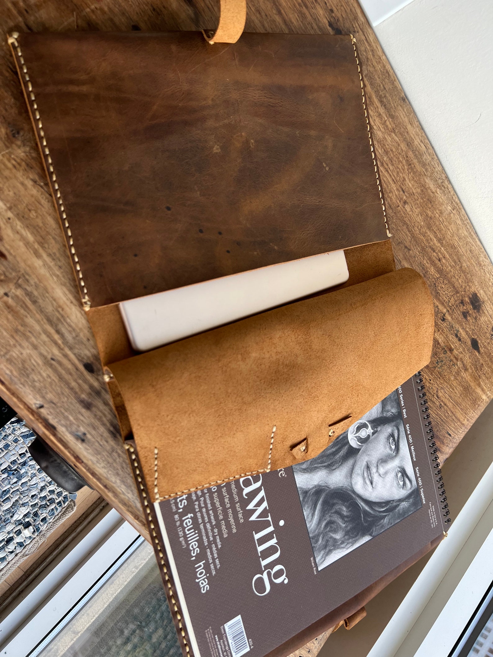 Handmade Ipad Padfolio Custom Rugged Leather Ipad Padfolio Etsy