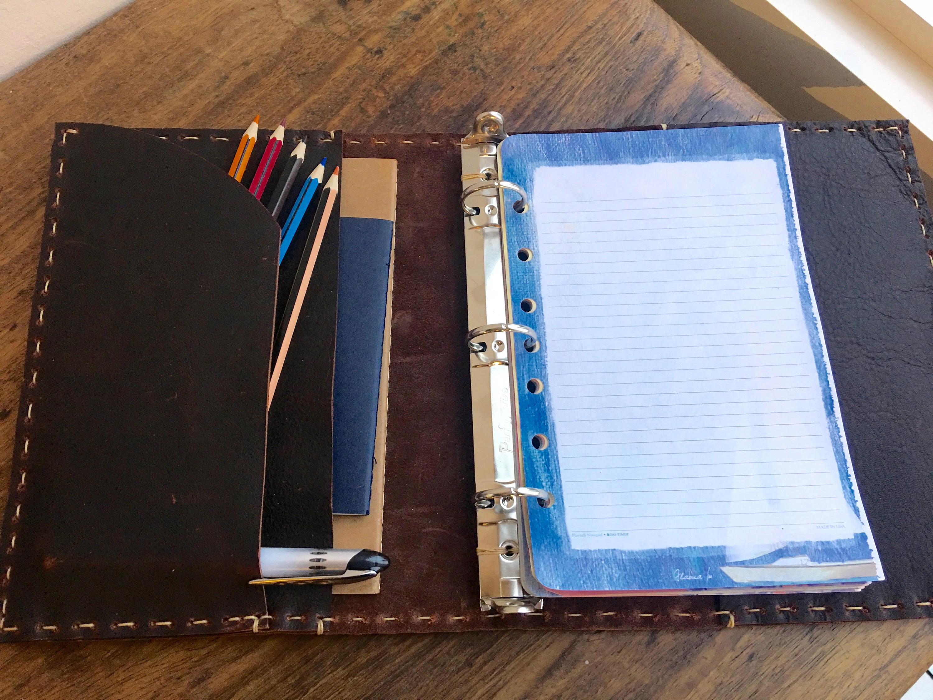 5 5 X 8 5 Binder Leather 3 Ring Binders Small A5 Planners And 
