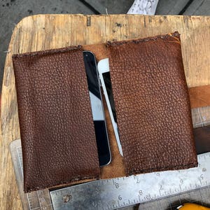 Dual iPhone case, Two Phone clutch, Leather case, Double Phone Cover, Custom Phone Covers, Handmade Leather Cell Phone Pouches and Cases