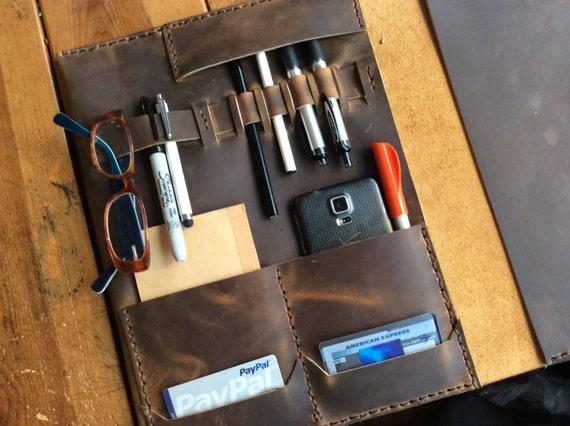 iPad padfolio, Leather portfolio, Leather notepad holder, Large leather portfolio, Legal pad holder, Custom made pad folio