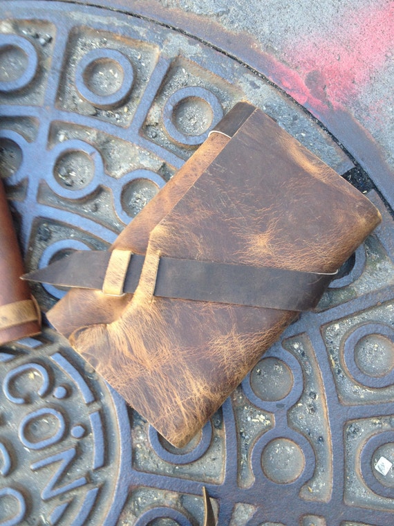 Vintage Journal, Distressed 6x8 Notebook, Handmade Leather Journal, Refillable Writing Notebook
